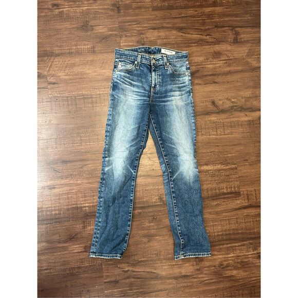 AG ED Denim Mari Crop High-Rise Straight Jeans, Sz 25R +, MSRP $215 - Picture 1 of 6
